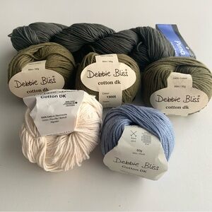 DEBBIE BLISS COTTON DK, Berroco Pima 100 Yarn Lot 6 Skeins